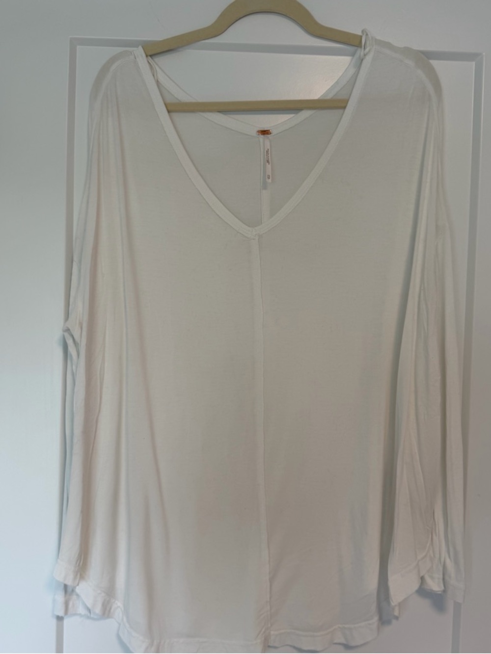 Free People White V-Neck Women's Top